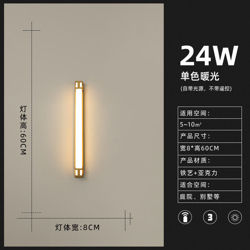 Outdoor linear wall light waterproof led minimalist villa gate pillar courtyard lamp modern minimalist luxury ultra-bright entrance light