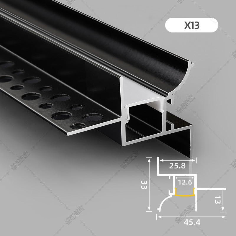 Wall washer lamp slot top corner line lamp plaster line reflective luminous return groove slotting ceiling-free suspension corner aluminum profile