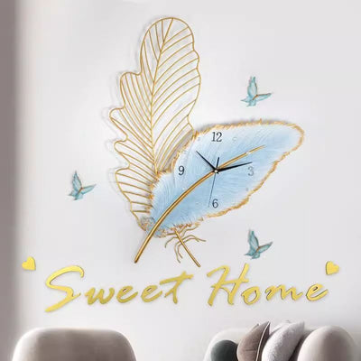 Wall clock - minimalist modern living room decor - creative home decor - iron art light luxury wall clock - no drilling required