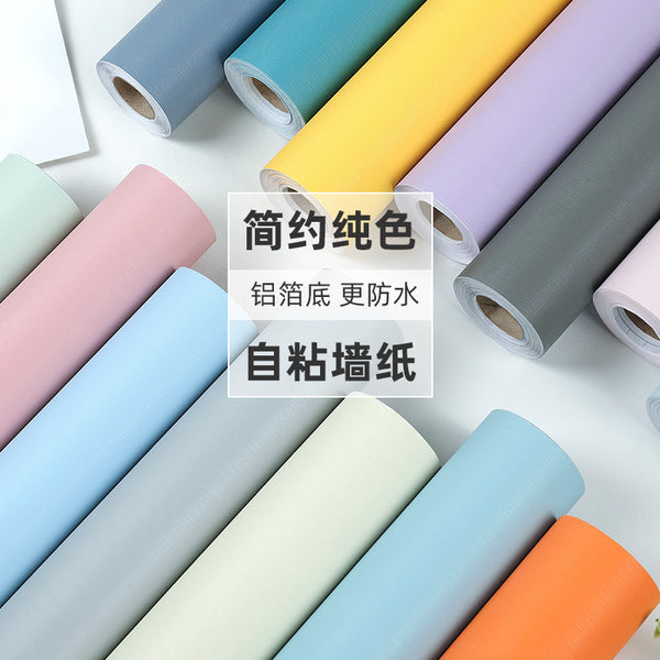 Wallpaper Self-adhesive dormitory solid color wallpaper Waterproof moisture-proof plain background wall Bedroom restaurant Shopping mall decorative wall sticker