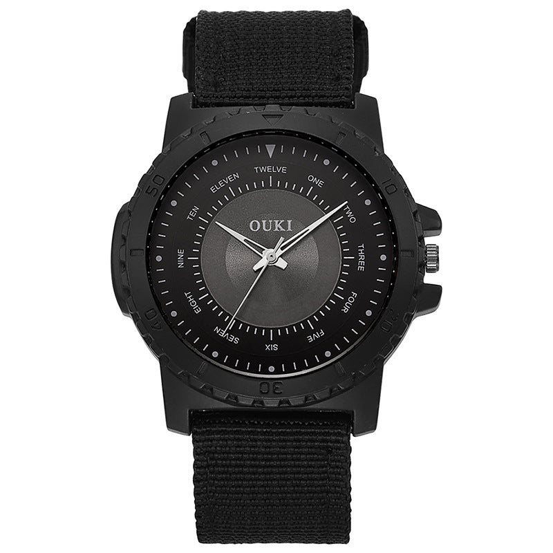 Ouki new outdoor sports canvas strap student watch - creative, fashionable, and unique quartz watch for cross-border wholesale