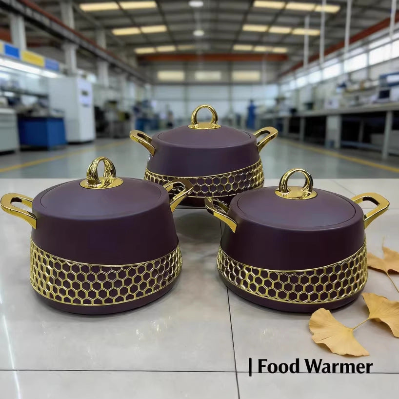 High-end light luxury cross-border insulated lunch box 3pcs food warmer 2l-2.5l-3l hot-selling insulated tableware