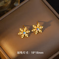 [titanium steel] k-stylefashion snowflake necklace earrings cold and simple pendant light luxury classy sense collarbone chain jewelry