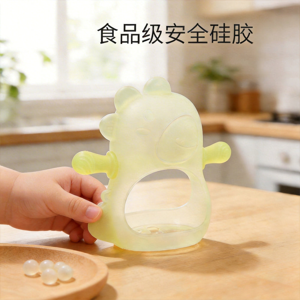 Source factory dinosaur infant teether chewing gum bite fun water-boiled liquid silicone anti-eating hand baby molar stick