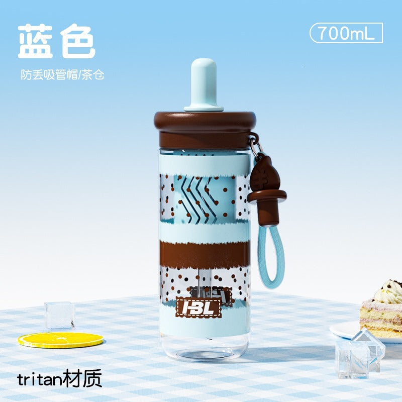 New tritan baby-grade high-temperature resistant plastic cup - student water bottle, portable and shatterproof fruit tea cup for summer school