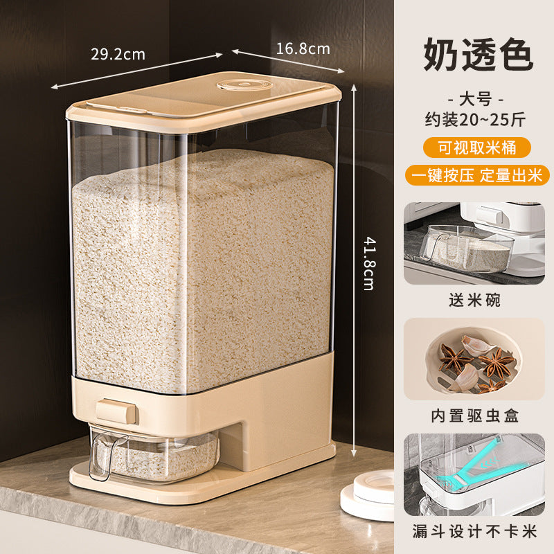 Press-type rice bucket Household insect-proof and moisture-proof sealed grain storage bucket Food grade rice box Noodle bucket Rice noodle storage container