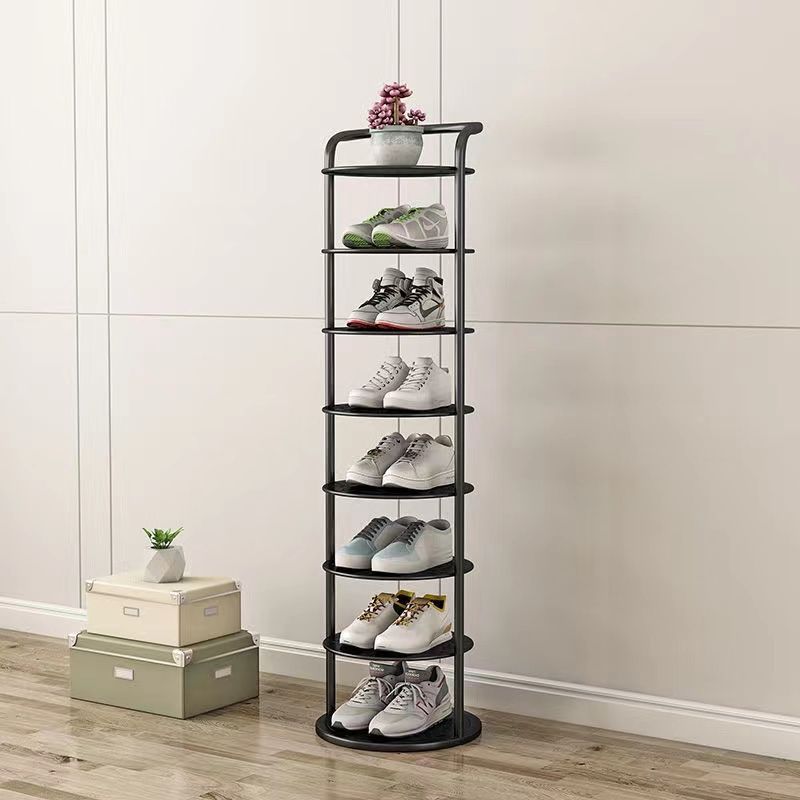 Shoe rack simple door for home multi-layer storage space-saving small narrow shoe rack strong and durable shoe cabinet iron art