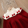 Girlsweater skirt children's clothingknitting long skirt fall and winterfleece-linedthickenednew arrival five-section skirtdress