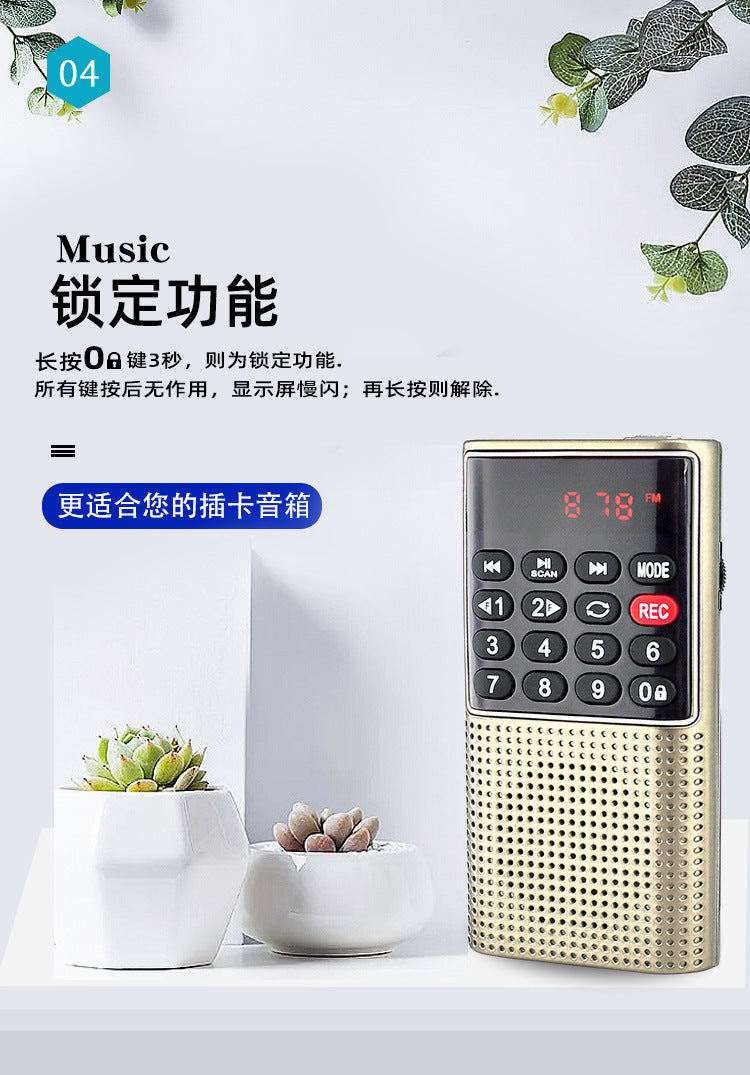 Happy companion l-328 new elderly radio bluetooth speaker portable rechargeable card player