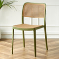 Nordic dining chair, rattan-effect plastic chair, outdoor & home use, stackable, trendy backrest chair, casual computer desk chair