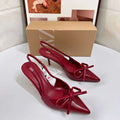 Fashionnew arrival back hollow flats women's stiletto pumps pointed toe one-word buckle sandals spring & fall socialite bows