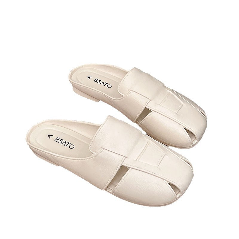2025new arrivalfashion mule toe slippers women's outwear lazy slippers casual flatseasiest for matchelegantpopular half cover
