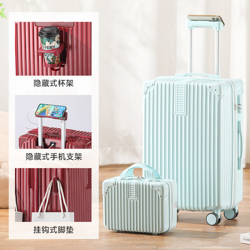 New multi-functional child and mother suitcase large-capacity men's and women's trolley case wear-resistant universal wheel suitcase password case