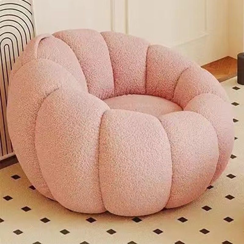 Cream wind lazy sofa reclining and sleeping pumpkin sofa leisure chair lamb wool fabric sofa single sofa