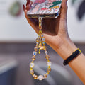 New chinoiserieclassy mobile phone chain crystal accessible luxury style gold foil butterfly pendant tassel short mobile phone case lanyard