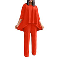 Amazon fashion women's plus size irregular top and wide leg pants set - european and american style two-piece outfit
