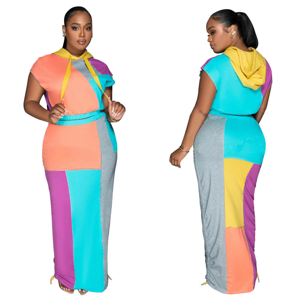 C6975 cross-border   independent station fashion women's printed short-sleeve bestselling dress
