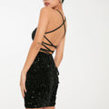 Spring 2025 dresses: women's french-style sequin cami dress - bodycon, backless mini skirt, and bodycon skirt