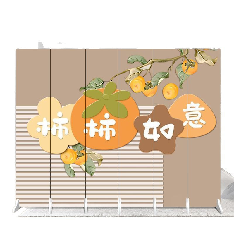 Screen partition cream style beauty salon small apartment persimmon persimmon bedroom office hotel live broadcast mobile folding