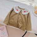 Girls' outerwear:  autumn new arrivals - stylish embroidered lapel blazer, trendy korean style windbreaker for kids