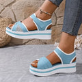 Summer new arrival: plus-size platform sandals for women - european & american style, cross-border supply, flat sandals with velcro closure, beach sandals