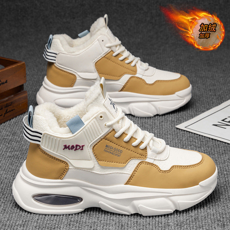 Men's 2025 winter new arrival: trendy, versatile high-top sneakers - youth casual running shoes, height-increasing dad shoes