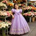 European and american style girls' dress - purple fairy dress, mesh tulle skirt, birthday princess dress - in stock, children's skirt, cross-border e-commerce