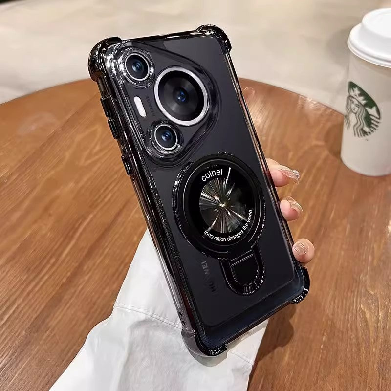 Huawei pura80 electroplated four corners suitable for honor magic8 gradient magnetic shield holder mobile phone case mate70