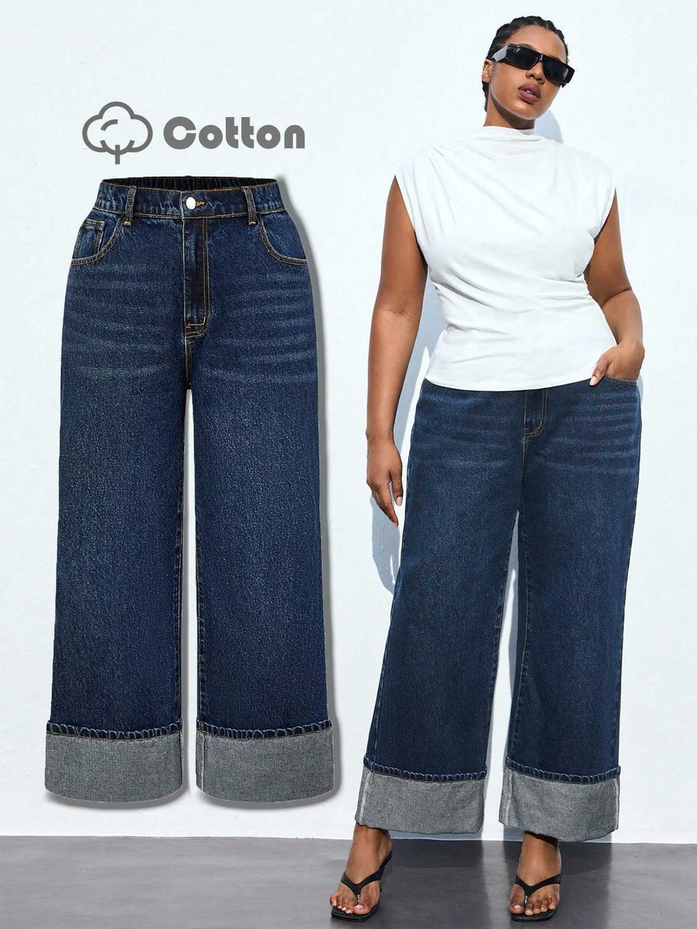new arrivals: plus-size women's fashion - american y2k high-waisted wide-leg jeans for , , and european & american markets