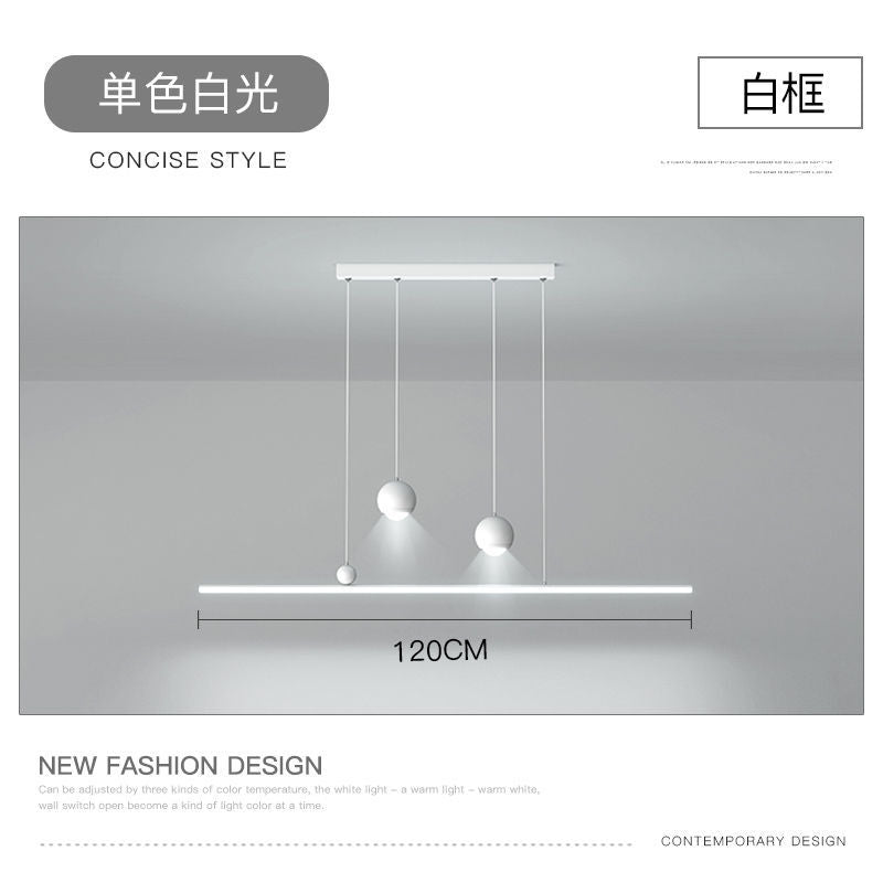 Creative restaurant light led chandelier simple modern master bedroom light long dining table bar Zhongshan Lighting Direct Sales Factory