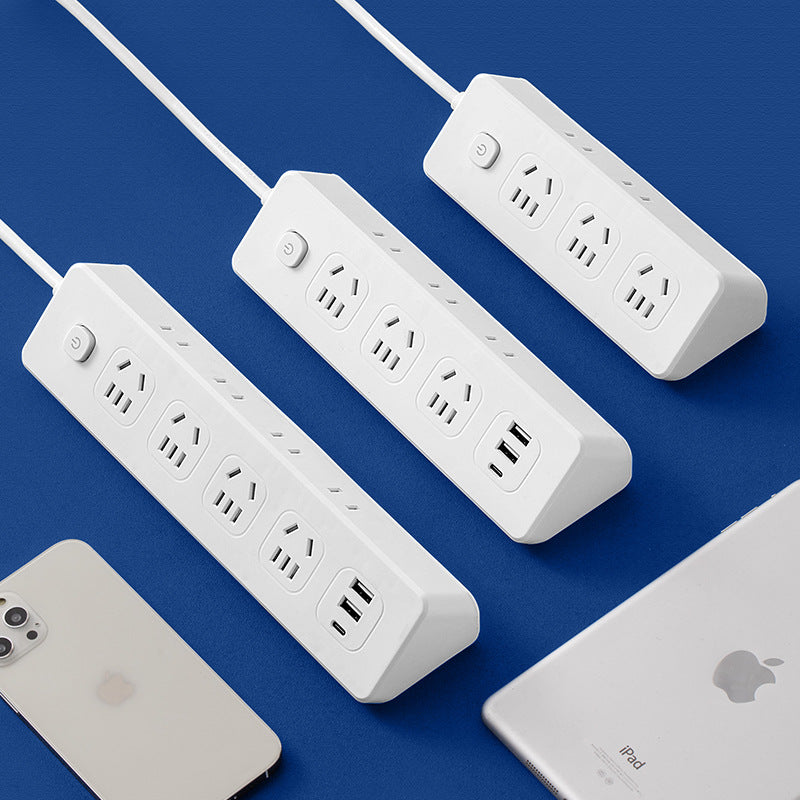 Side socket multi-function power strip with long cable usb plug-in board plug-in board for home student dormitory drag-in board
