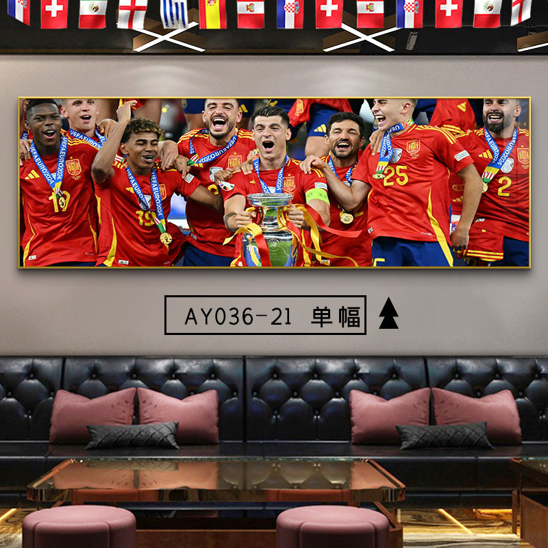 2024 Spain wins the championship decorative painting European Cup Cristiano Ronaldo poster hanging painting sports color store wall football star decoration