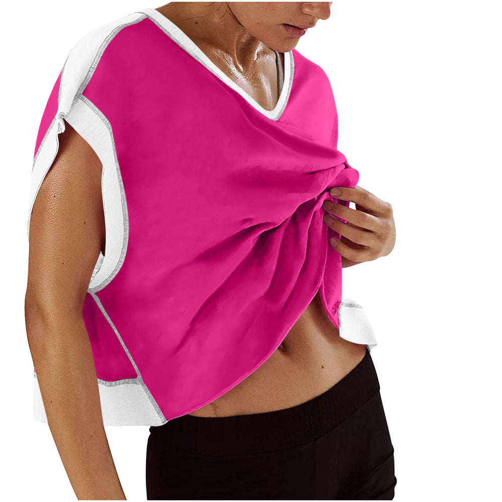 new arrival: women's casual fashion hollow-out solid color v-neck short sleeve yoga t-shirt top