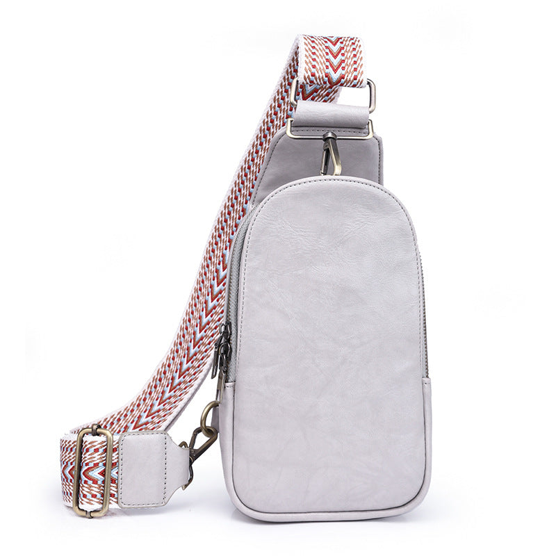 Cross-border popular breast bag women's European and American retro women's messenger bag PU soft leather fashion travel satchel women's bag