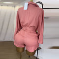European and american women's clothing  summer new collection: sweet and fresh turn-down collar batwing sleeve blouse with high-waisted midi skirt two-piece set