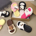 2026 summer new color block slides for women, versatile and cute cartoon design, comfortable thick sole eva height increasing thong sandals