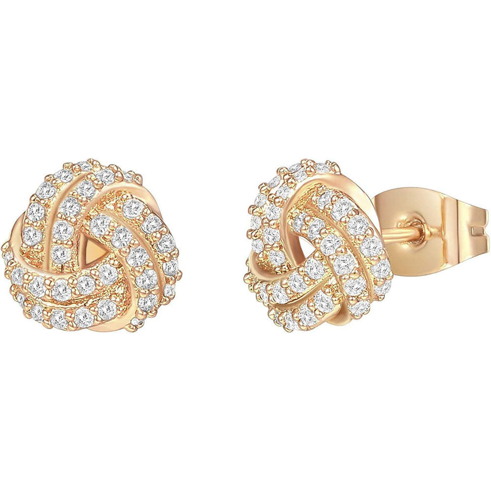 S925 sterling silver stud earrings, 14k gold plated twisted smooth earrings for women, new european and american cross-border accessories jewelry