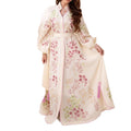 cross-border e-commerce european and american women's clothing: new summer collection - printed lantern sleeve, cinched waist, tie-waist tassel dress