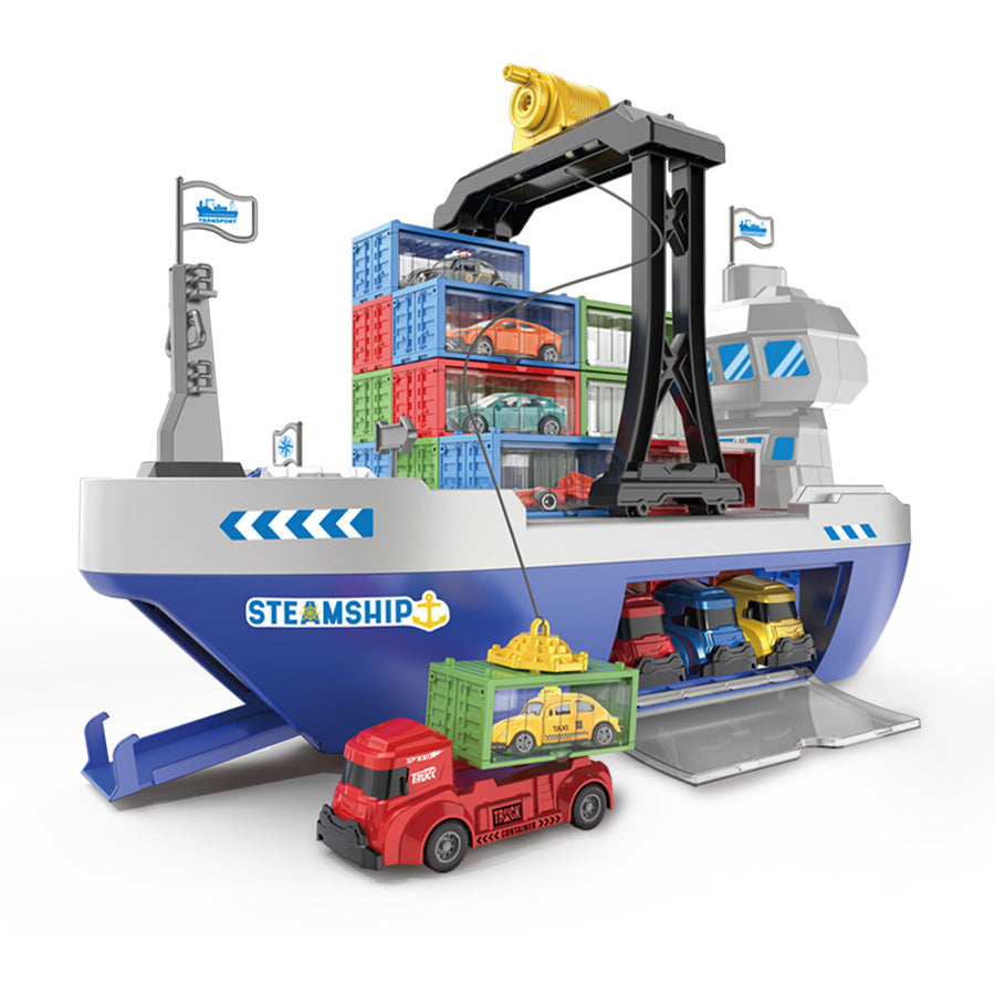 new giant cargo ship children's alloy car container set storage toys large ship model wholesale