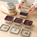 304 stainless steel food-grade small lunch box - weight loss brown rice portion control container with glass lid, airtight sealing, and refrigerator storage
