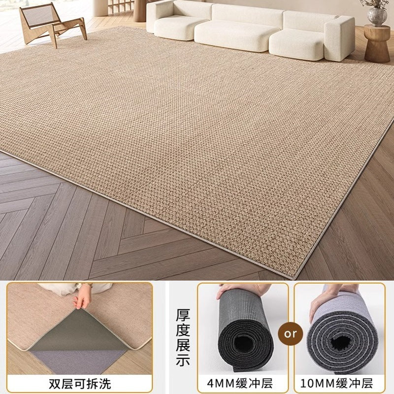Machine washable carpet new arrival living room double layer detachable washable pure color sofa bedroom chenille for home floor mat