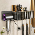 Gun gray toothbrush holder storage rack detachable washable bathroom punch-free wall-mounted electric tooth cup mouthwash cup hair dryer