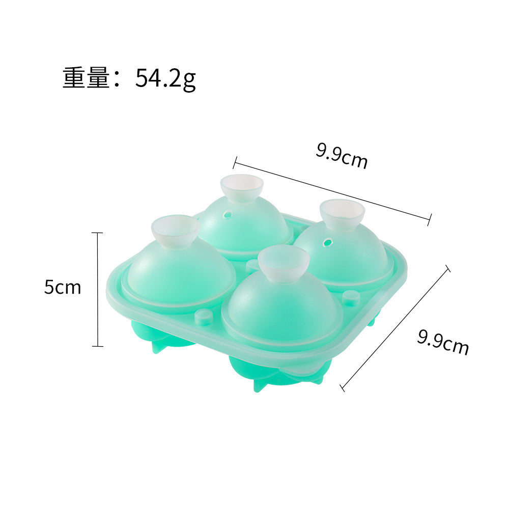 Food grade silicone integrated 4 rose ice grid small size silicone ice whiskey Ice Hockey silicone mold