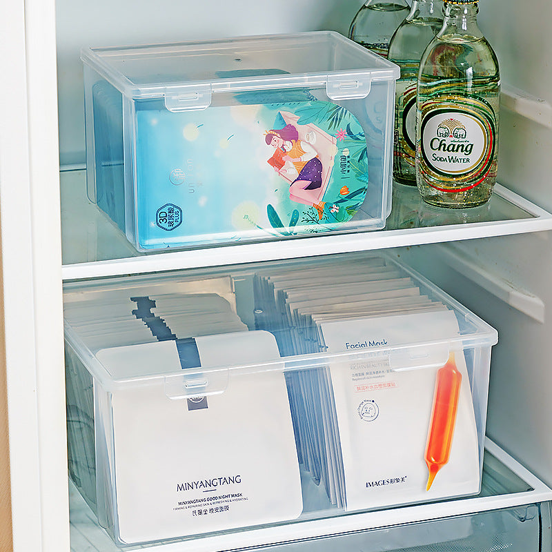 Japanese desktop storage box transparent skin care products cotton pad mask storage box dust-proof cosmetic storage box