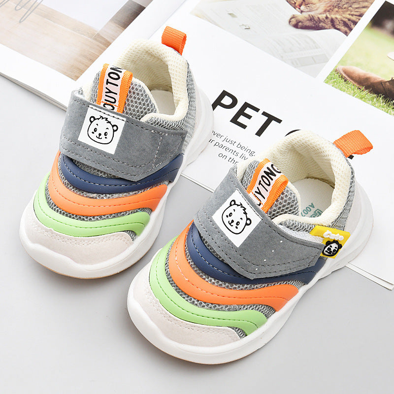 Kids' spring/autumn  collection: girls' breathable soft-soled baby shoes, boys' functional shoes, and first walker shoes