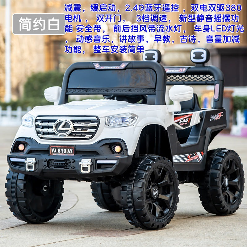 New four-wheel dual-drive children's electric remote control car off-road vehicle battery car double children's electric car