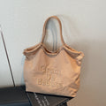 Large capacity practical tote bag women's spring/summer fashionable minimalist embroidered handbag versatile commuter shoulder bag