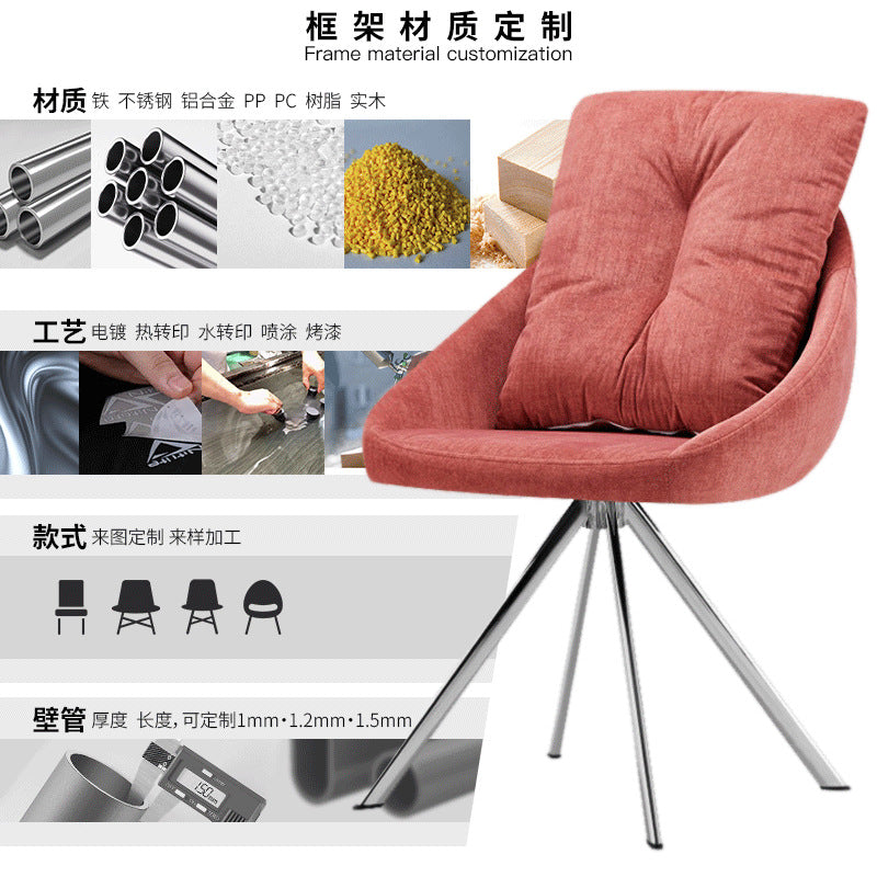 Custom dining chair - premium home table & chair set with armrests and backrest - iron art chair - cross-border export chair