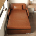 Sofa bed all-in-one dual-purpose lunch break bed retrochinoiserie sofa bed oil wax leather foldable bed multi-functional foldable