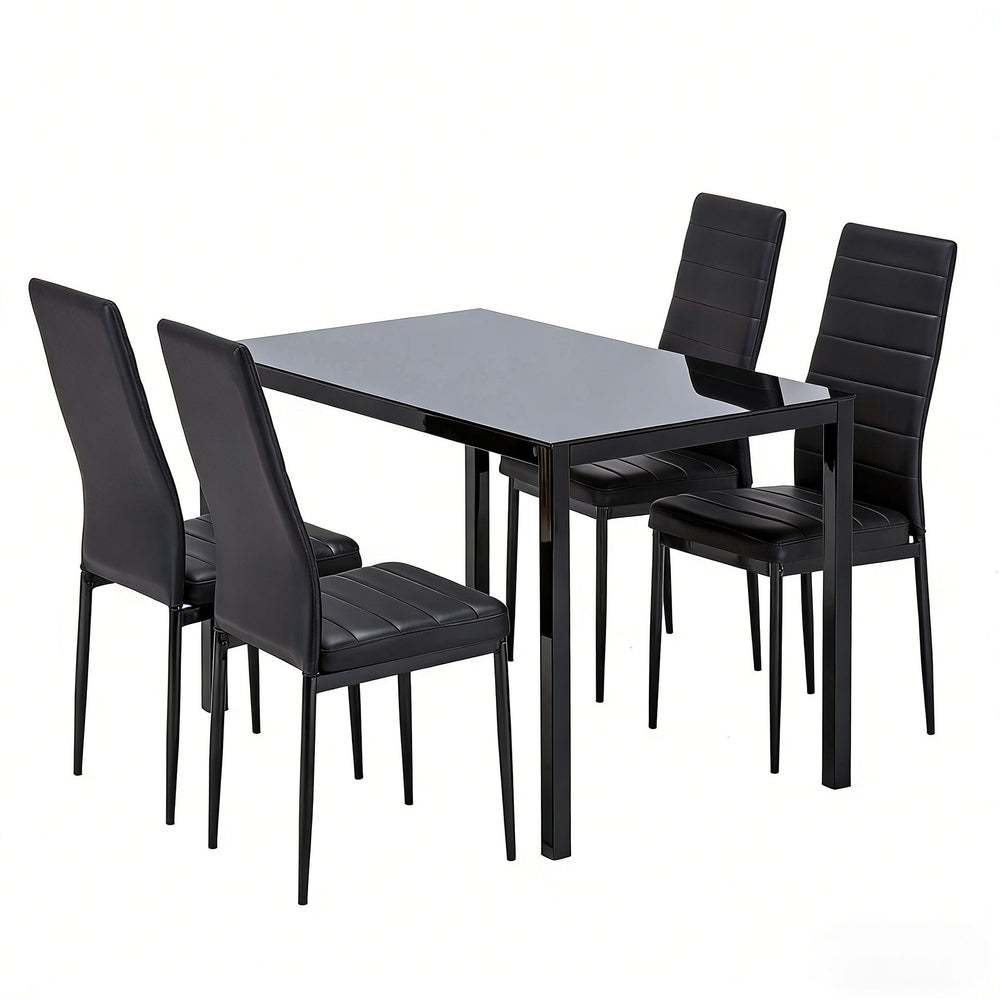 Export tempered glass dining table cross-border complete dining table and chair set casual cafe restaurant table and chair combination set